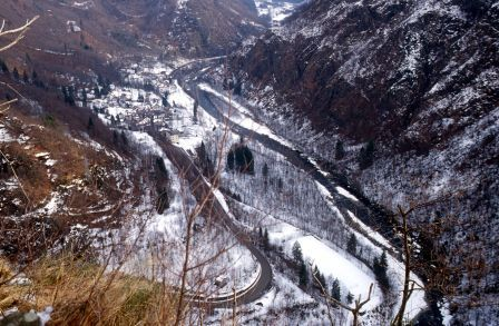 Panoramica di Cravagliana in inverno